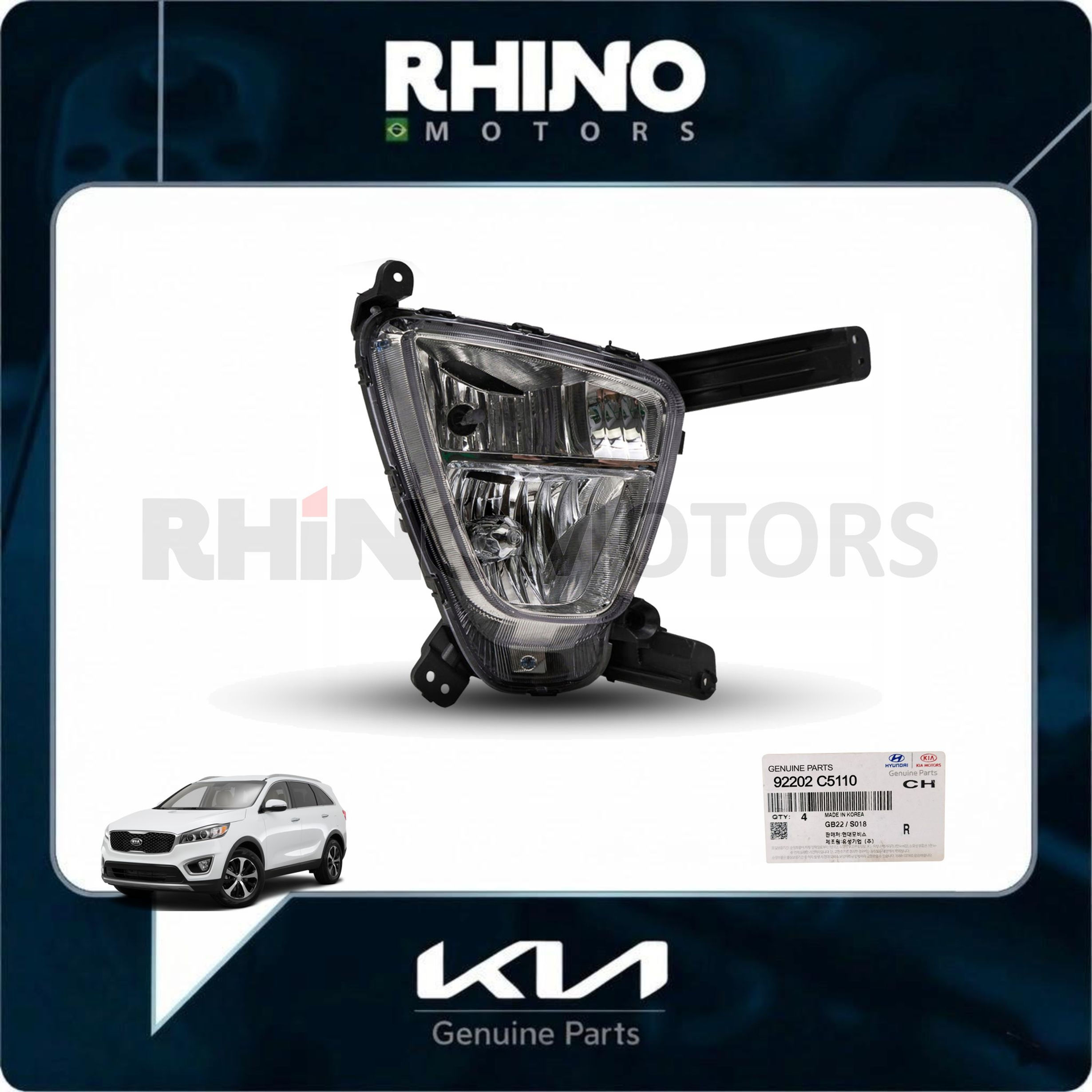 92202C5110 farol de neblina dianteiro direito KIA SORENTO 2014 A 2017