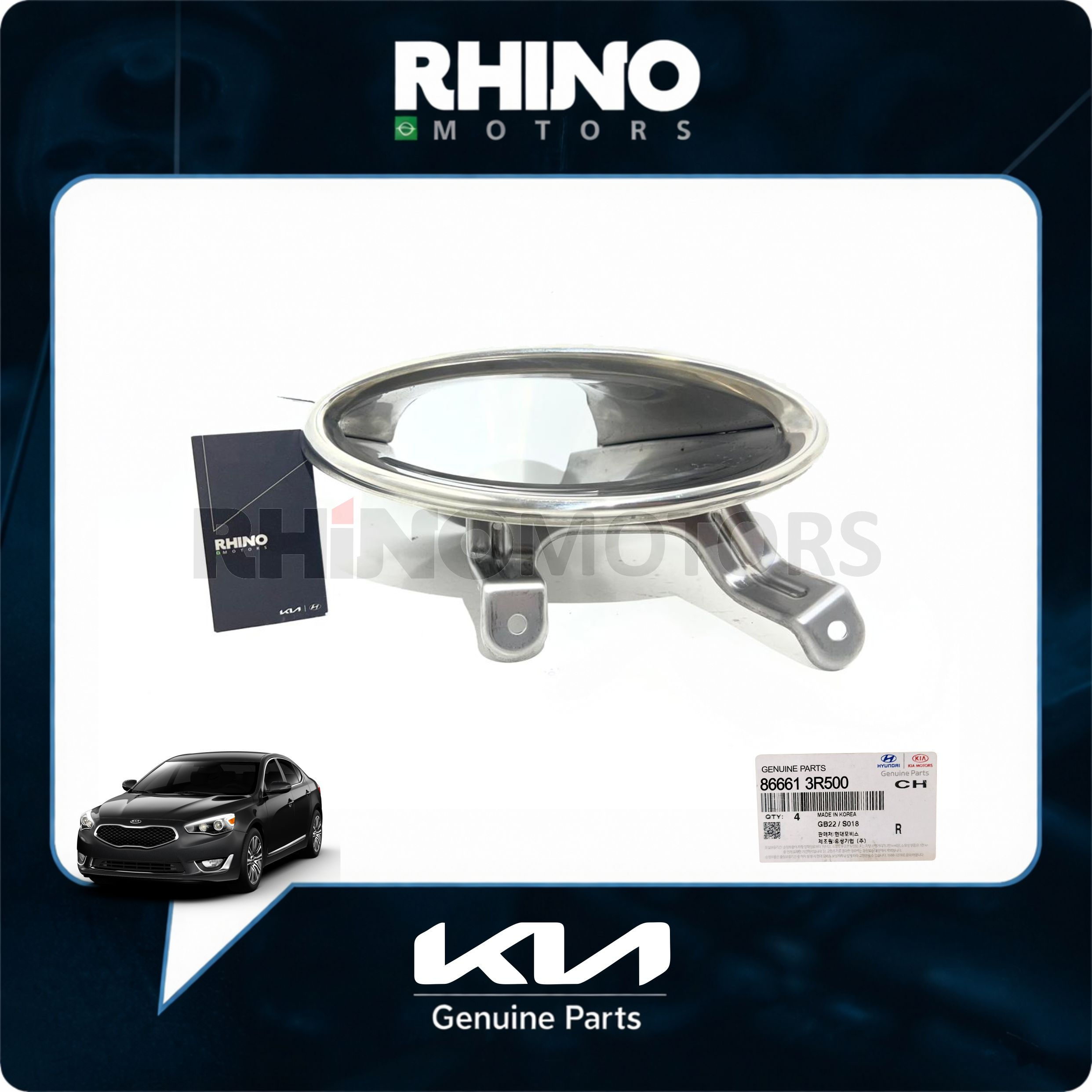 866613R500 Moldura Escapamento Parachoque Tras. Esq. KIA CADENZA 2014 a 2016