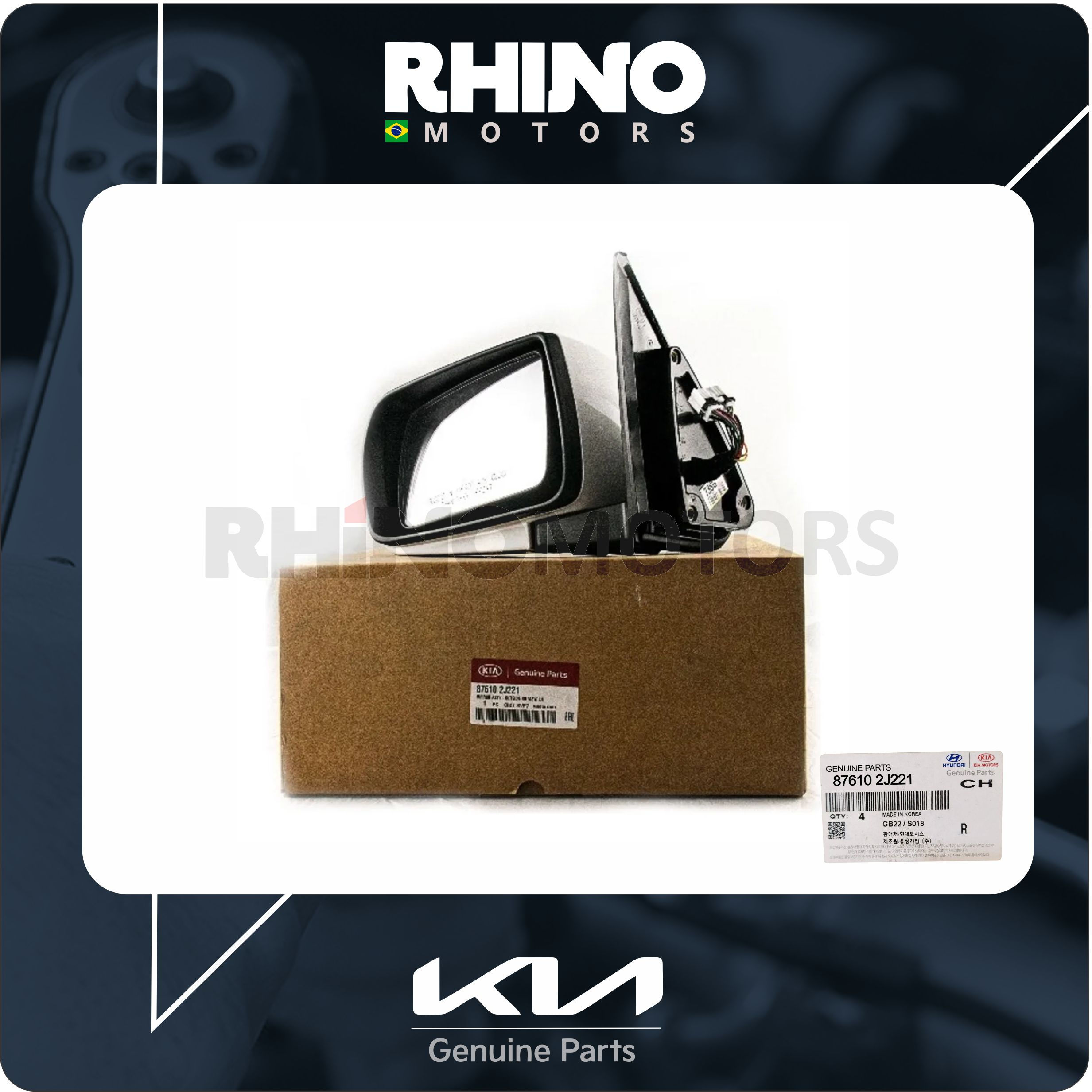876102J221 retrovisor lado esquerdo KIA MOHAVE 2008 A 2016