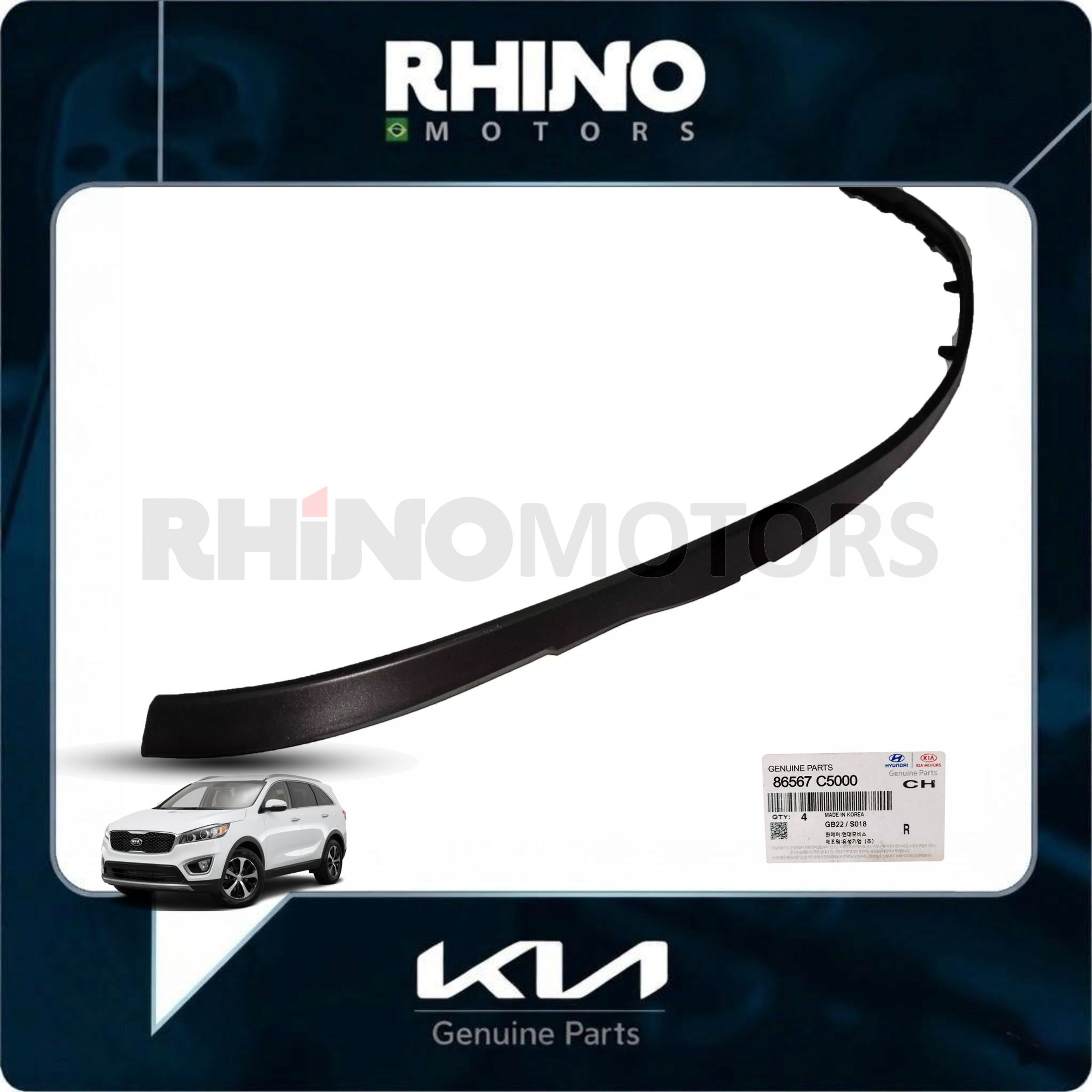 86567C5000 spoiler frontal inferior KIA SORENTO 2015 A 2018