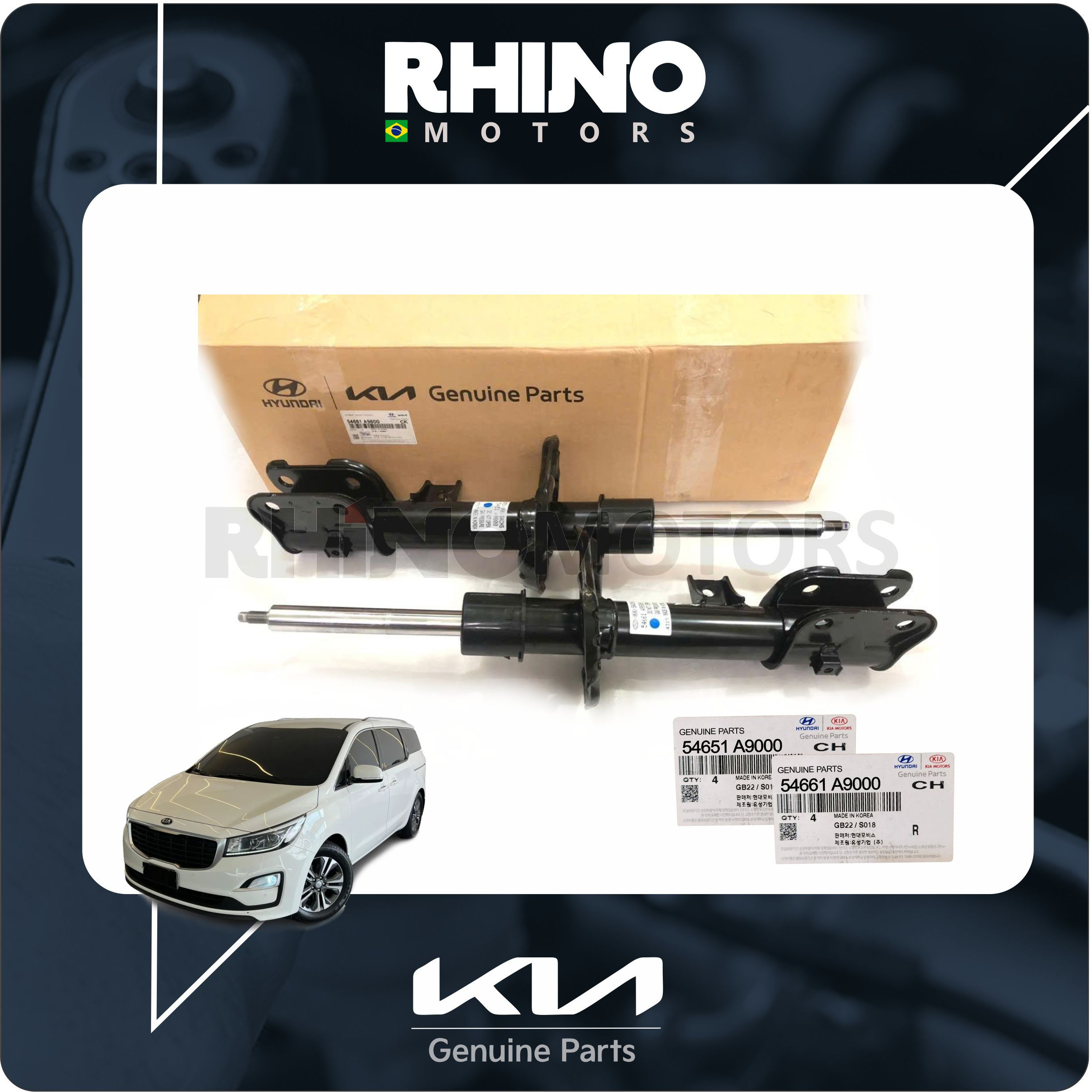 54651A9000 / 54661A9000 - Par Amortecedor Dianteiro Kia Grand Carnival 2017-2021