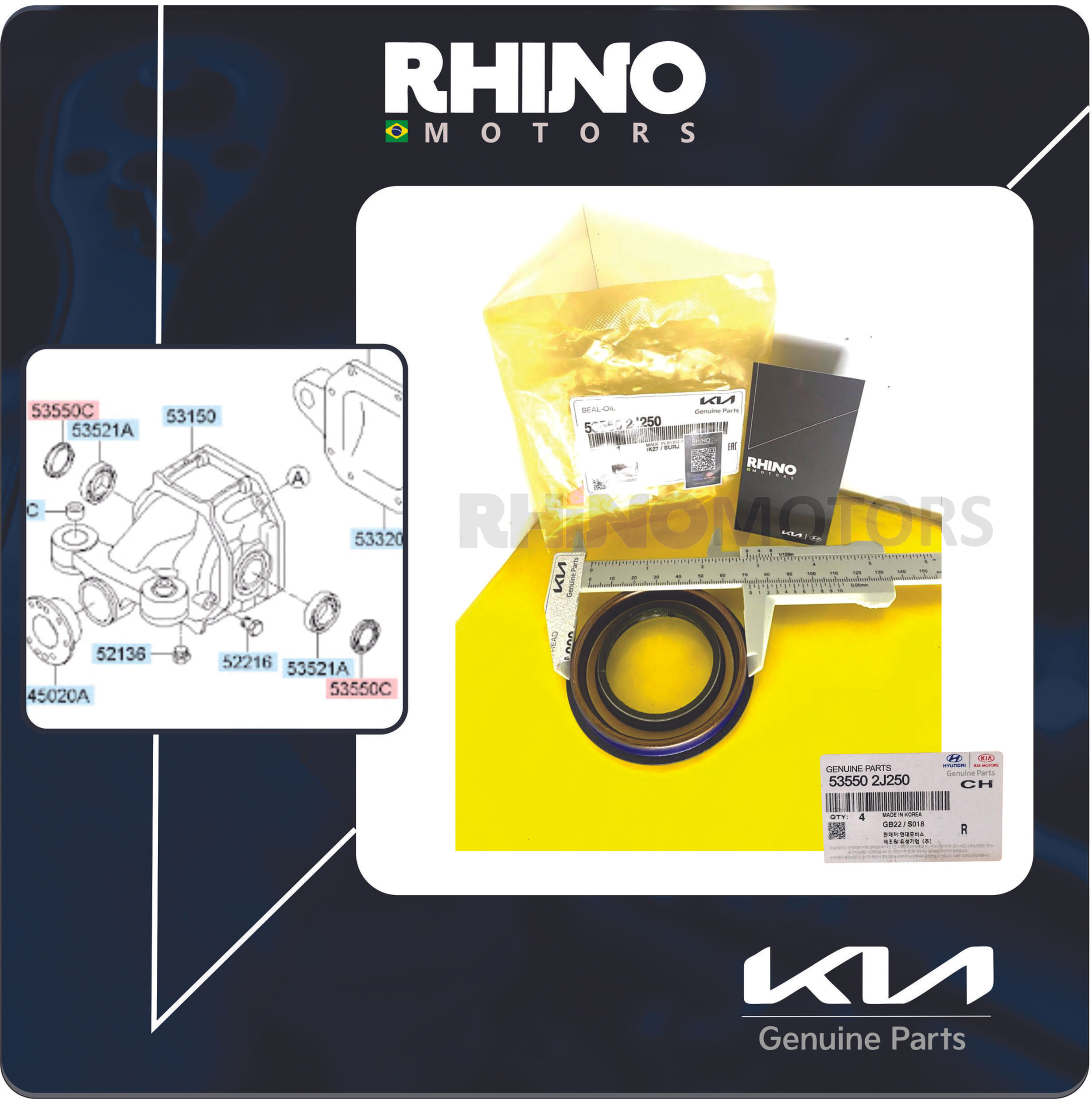 535502J250 - Retentor Diferencial Tras. Kia Mohave (72,00x48,00x13,00mm)