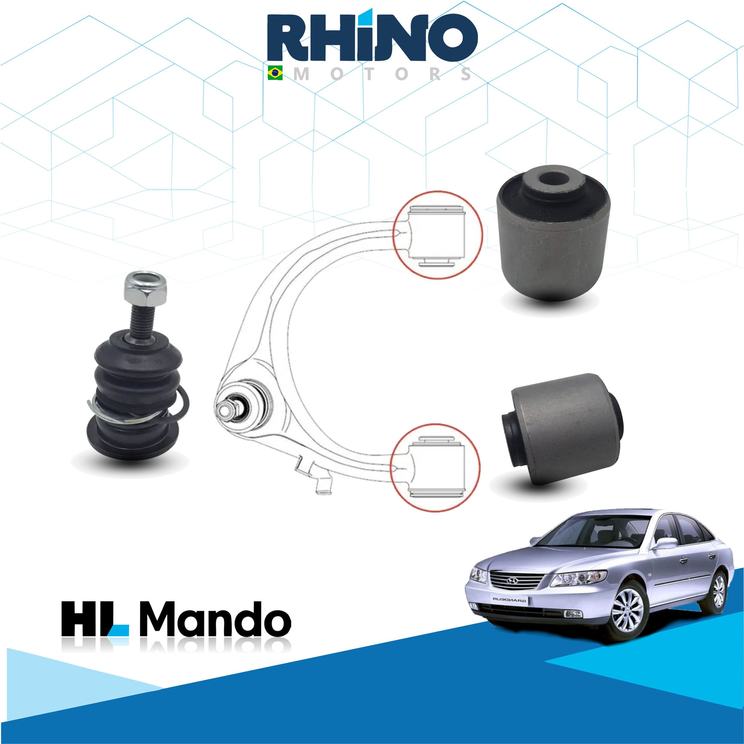KIT BUCHA BANDEJA SUPERIOR HYUNDAI AZERA 2006 A 2010