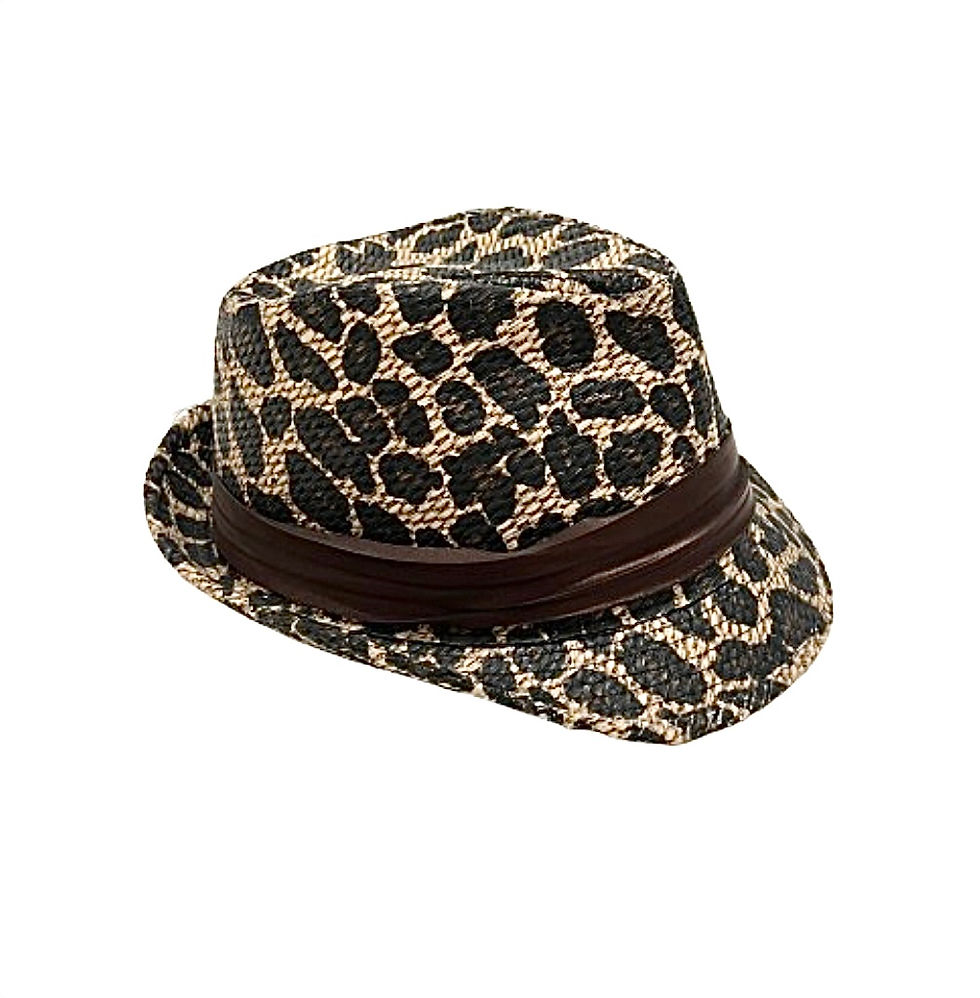 Miniaturbild: Trilby Stroh Hut mit Animalprint Leopard 