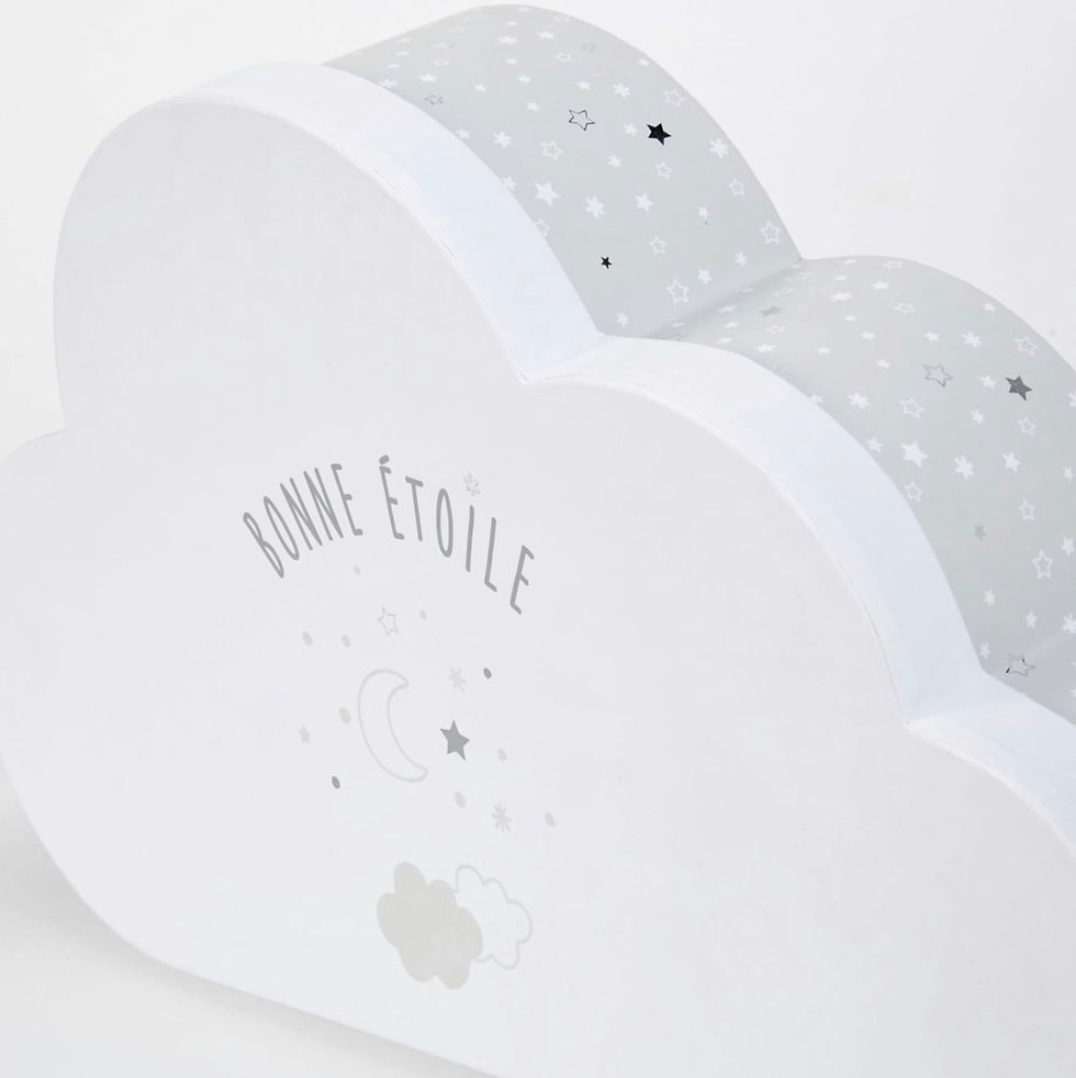Miniaturbild: 2 Aufbewahrungsboxen Wolken Motiv  Grau-Weiß