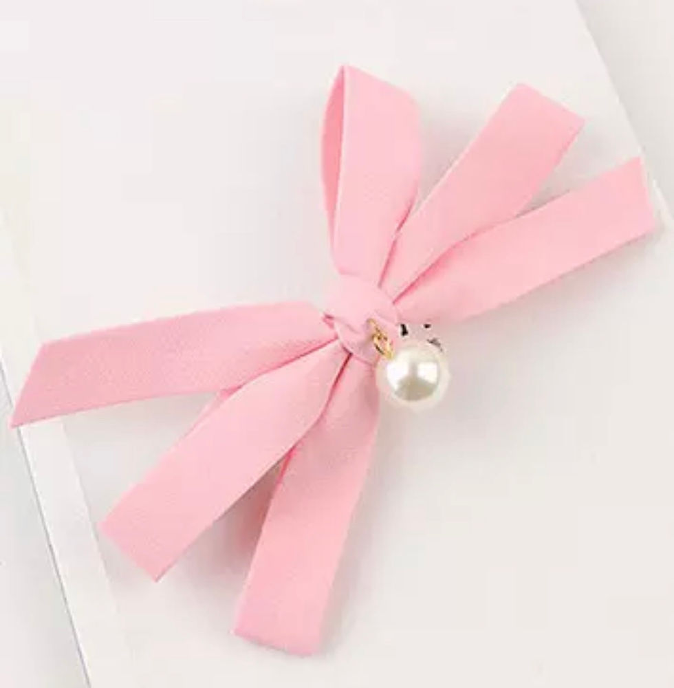 Miniaturbild: Girly Haarspange Schleife mit Perle Rosa
