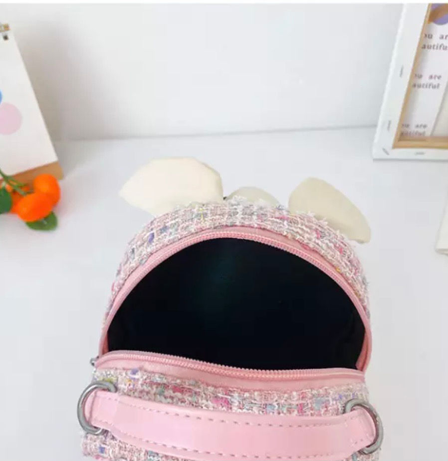 Miniaturbild: Boucle Rucksack mit hellen Bunny Rosa