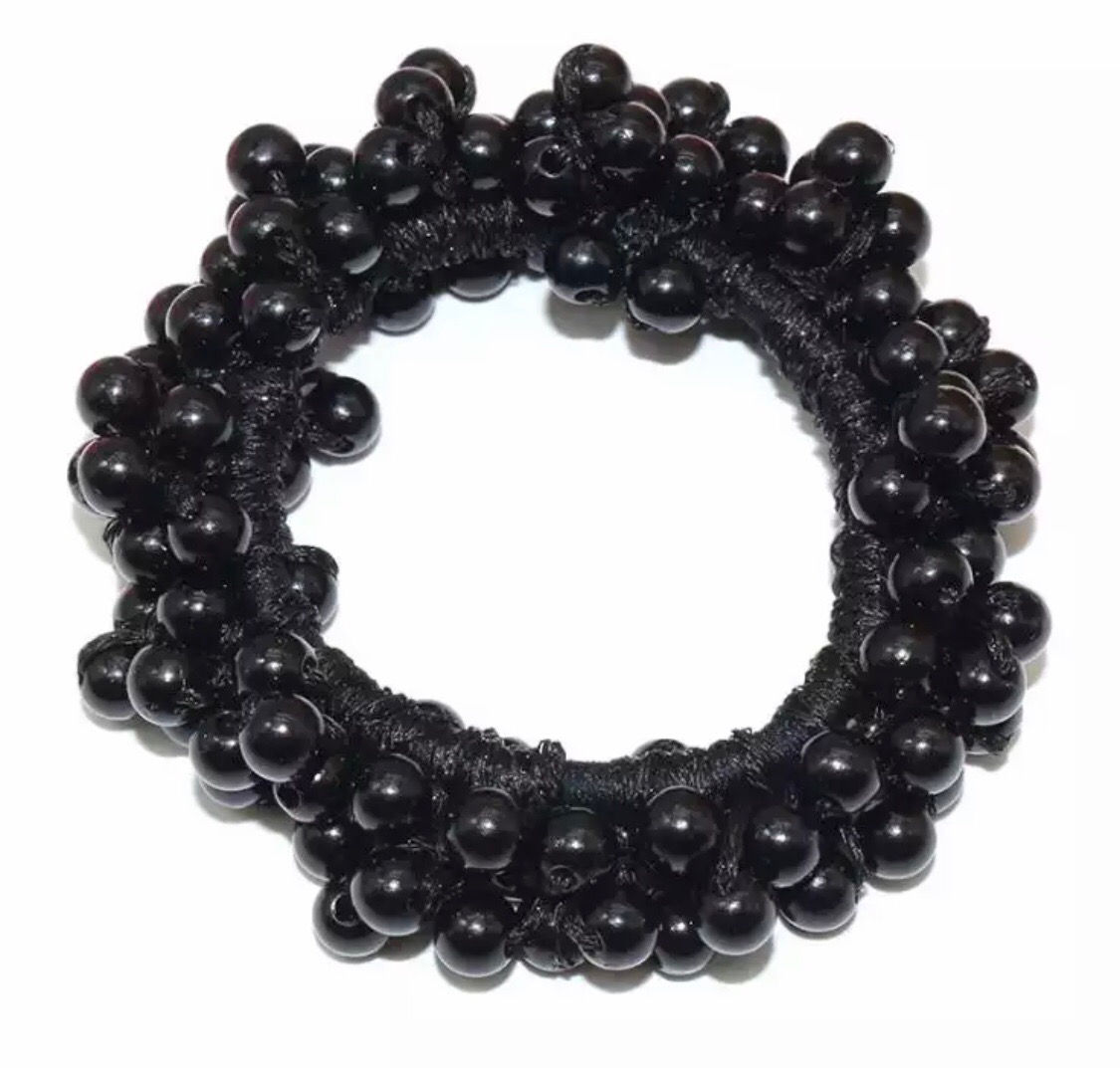 La petite surprise Couture Perlen Haargummi Schwarz