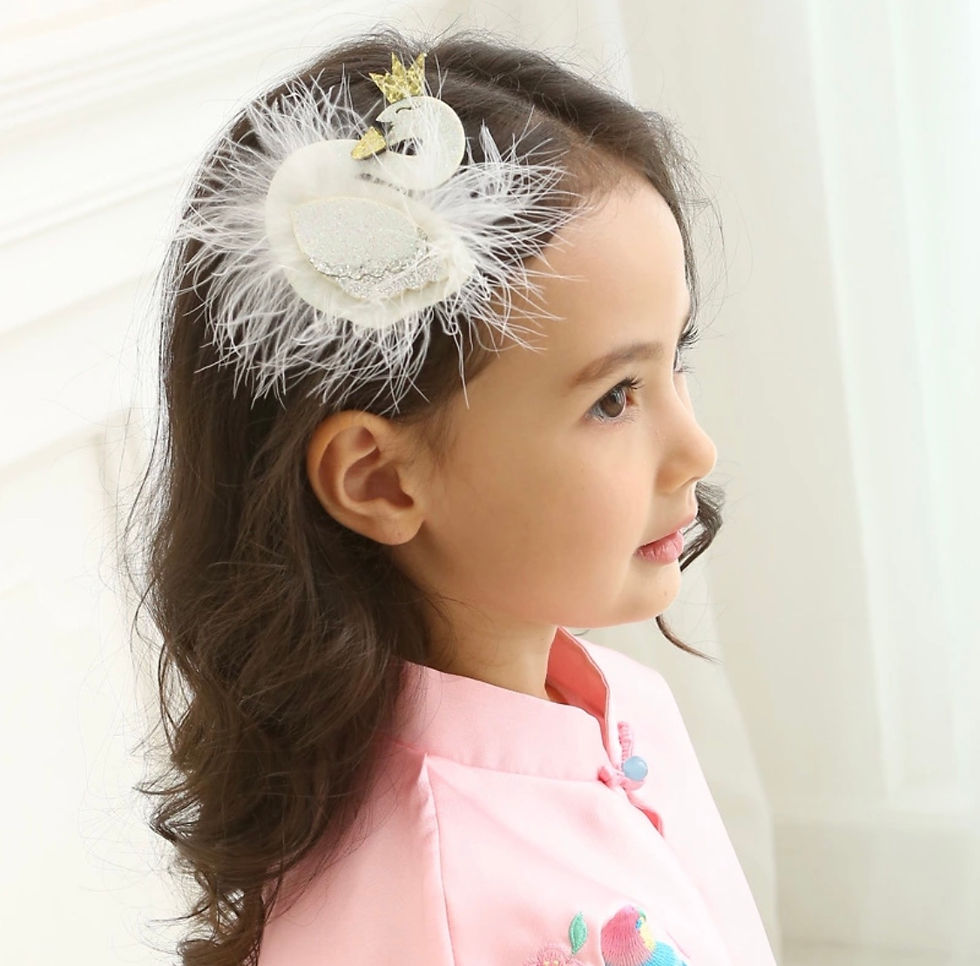 Miniaturbild: Girly Haarspange Schwan Weiß 