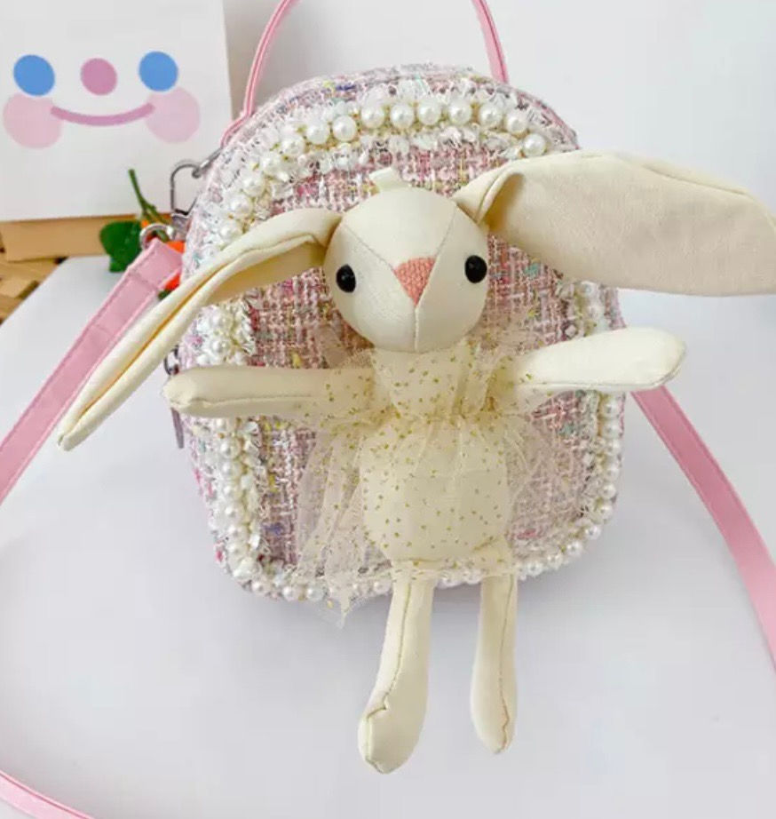 Miniaturbild: Boucle Rucksack mit hellen Bunny Rosa