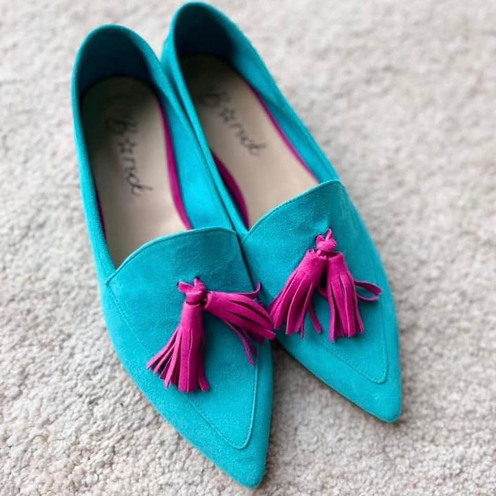 Miniaturbild: B⭐️Rock - Tassel Loafer Slipper Eviosa Aqua-Pink
