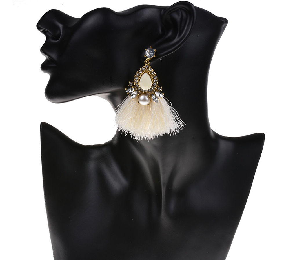 Miniaturbild: Boho Ohrringe mit Tassel Ivory