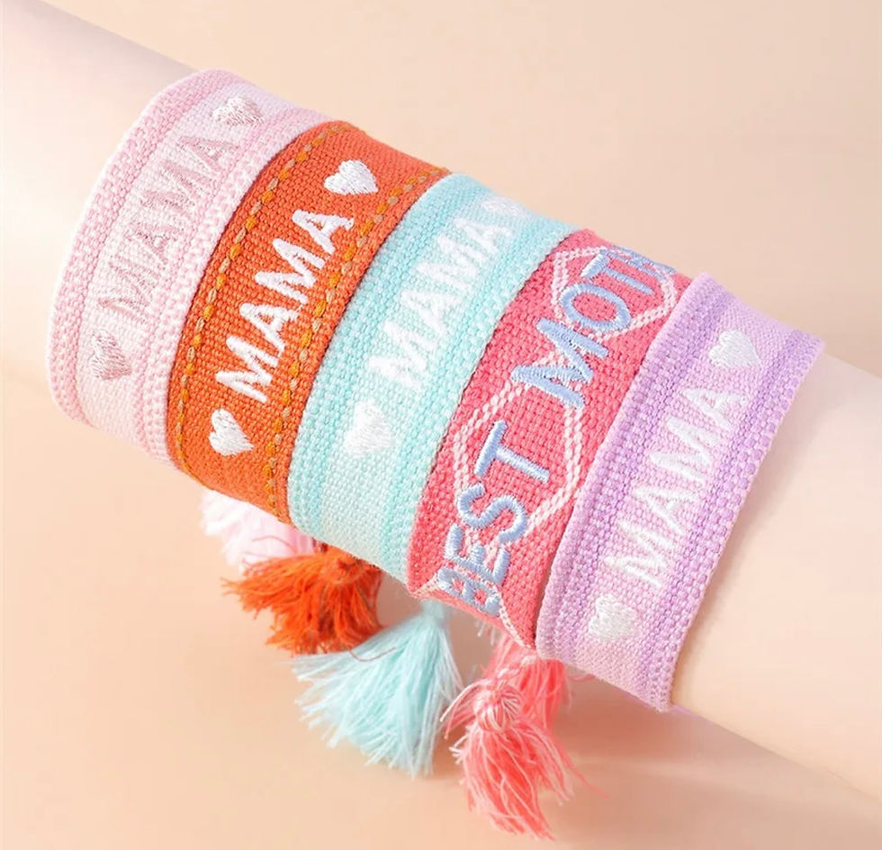 Miniaturbild: Boho Canvas Armband „Mama“ Orange