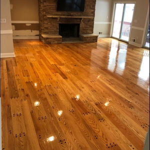 Living Room with Polished Hardwood Floor