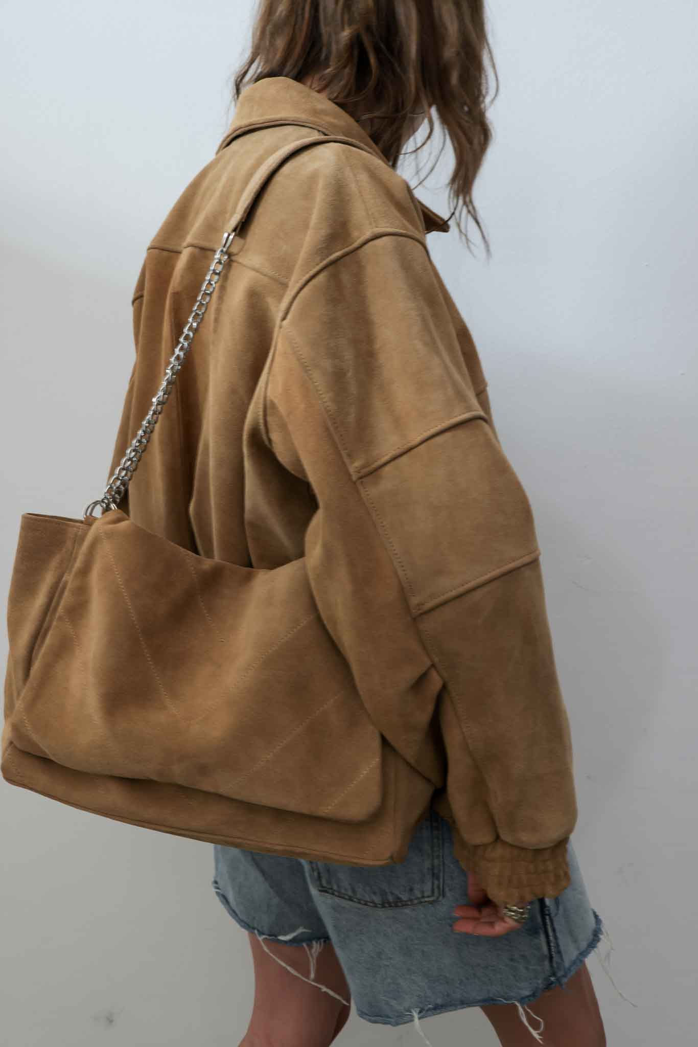 PRE VENTA | Bolso/ Bandolera SHOPPER gamuza Arena
