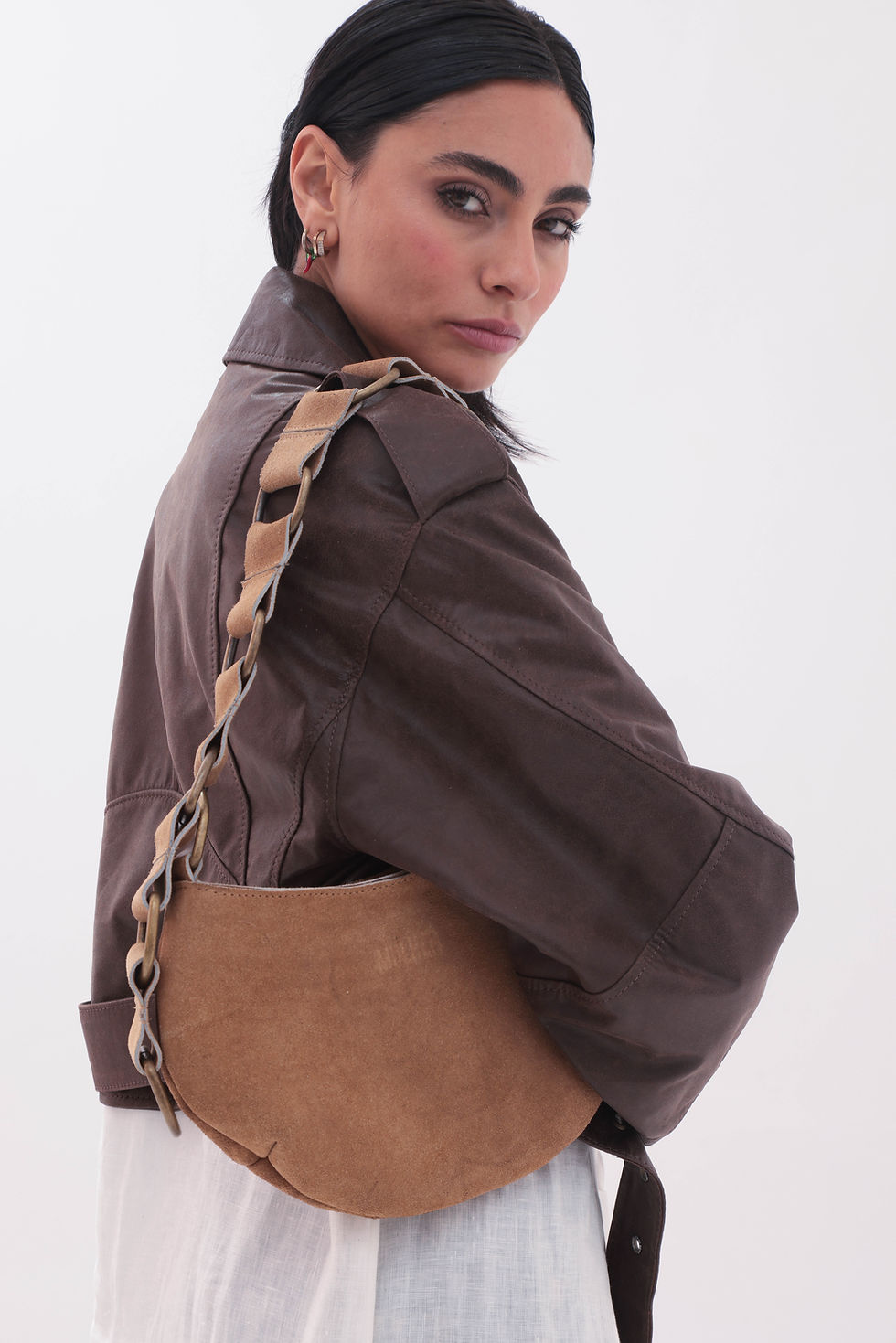 Miniatura: Bandolera Paris Gamuza Pecan