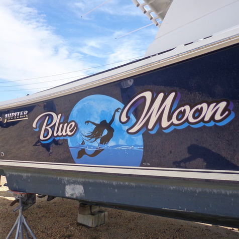 custom boat lettering, boat lettering, transom wrap, woodgrain boat wrap, transom art, boat decals, quality lettering, lettering
