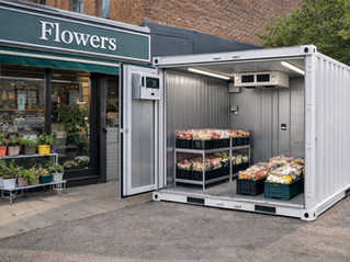 shipping container flower cold storage