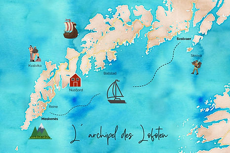 Carte des îles Lofoten sur un voyage avec carte blanche expéditions