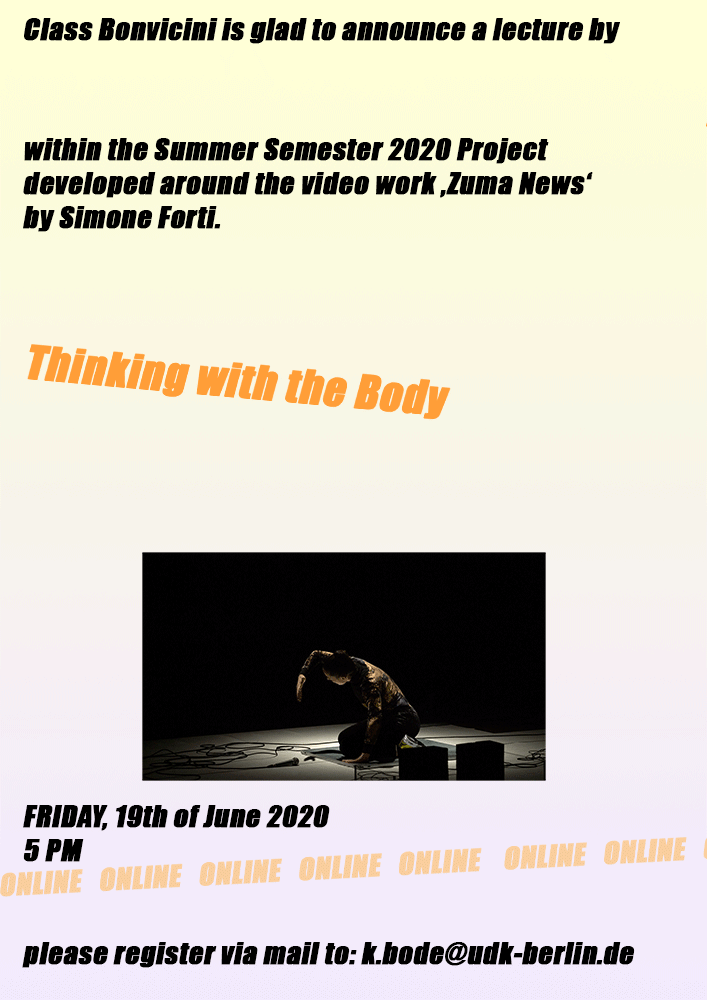 Lecture by Ana Lessing Menjibar: Thinking with the Body