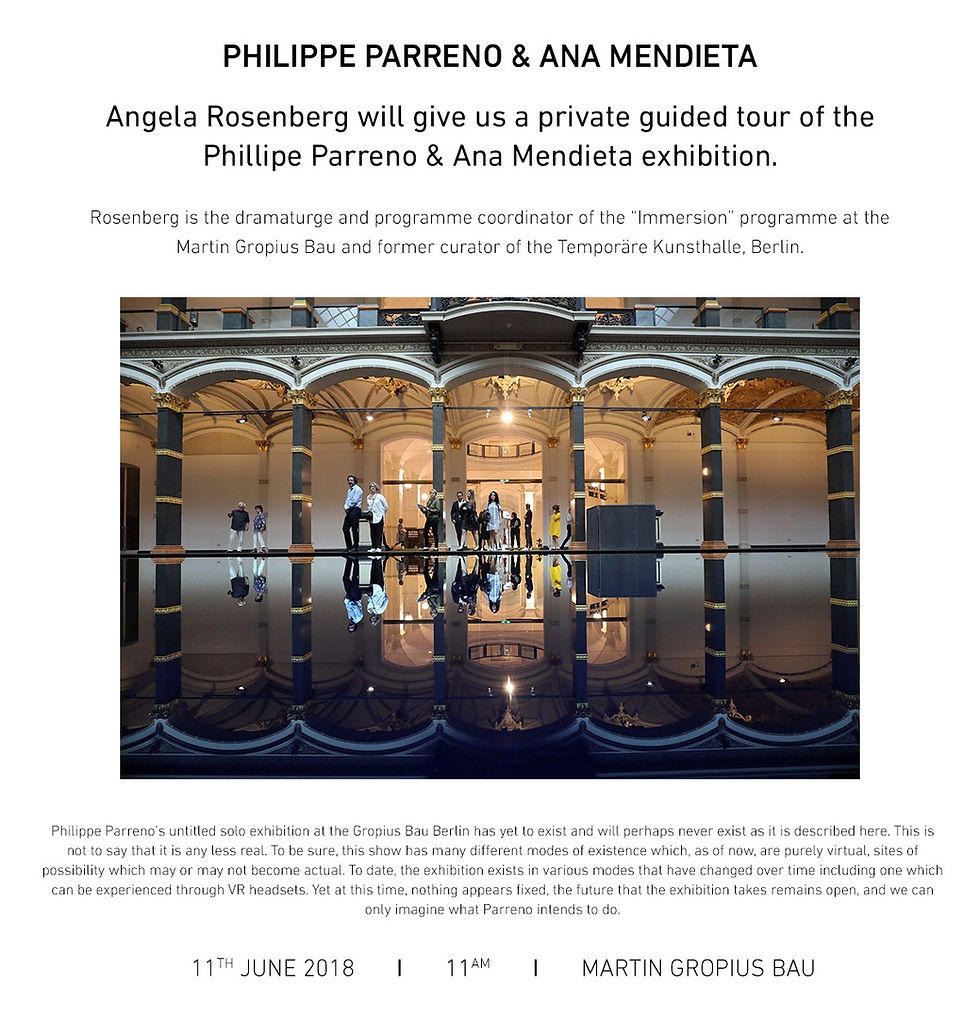 Private tour of the Phillipe Parreno and Ana Mendieta exhibition