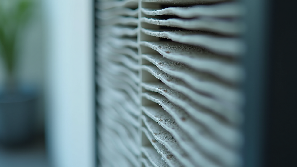 Close-up view of a clean and well-maintained HVAC air filter