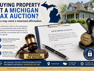 Buying Property at a Michigan Tax Auction? You May Need a Notarized Affirmation