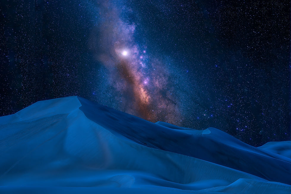Big Dune Milky Way night photograph taken under the stars outside Death Valley National Park.