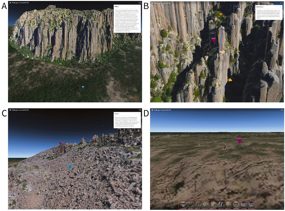 High angle view of a diverse geological landscape
