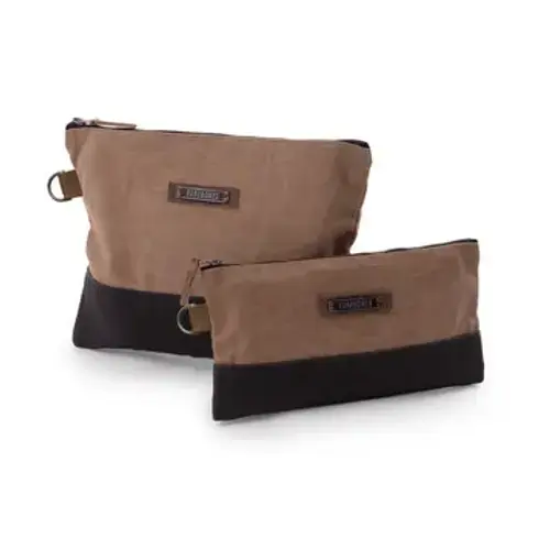 Neelum Zipper Pouch Bag -Waxed Canvas Bag--Large