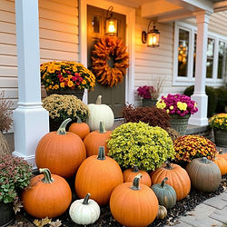 pumpkins and mums decorating outside.jpg