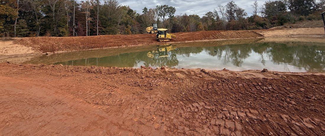 Pond excavation project in the Charlotte Metro area