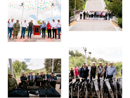 En gira por El Durazno, Esteban Villegas entrega nueva plaza cívica, patrullas, semilla y mucho más