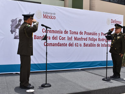 Toma de Posesión de Mando y Protesta de Bandera de Nuevos Comandantes del 58/o. y 62/o. Batallones