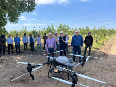 Gobierno del Estado agiliza labores del campo con dron que fertiliza cultivos en solo tres horas