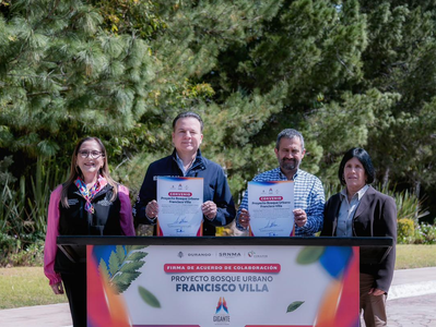 El gobernador Esteban firma convenio con CONAFOR para desarrollar el Bosque Urbano Francisco Villa