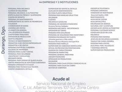 Gob del Edo invita a quienes buscan una oportunidad laboral a consultar las 143 vacantes