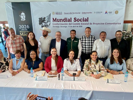 Formalizan en Durango Comité Estatal de Proyectos Comunitarios para 38 canchas rumbo al Mundial 2026