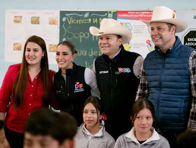 Marisol y Esteban refuerzan el compromiso con la nutrición infantil en Santiago Papasquiaro