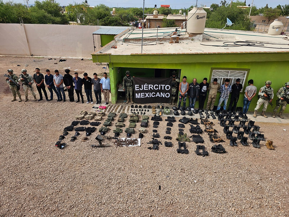 Ejército Mexicano y Guardia Nacional detienen a 15 personas y aseguran armamento en Durango
