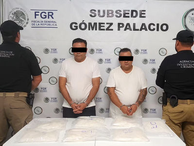 VINCULACIÓN A PROCESO DE DOS PERSONAS POR TRANSPORTE DE METANFETAMINA EN DURANGO
