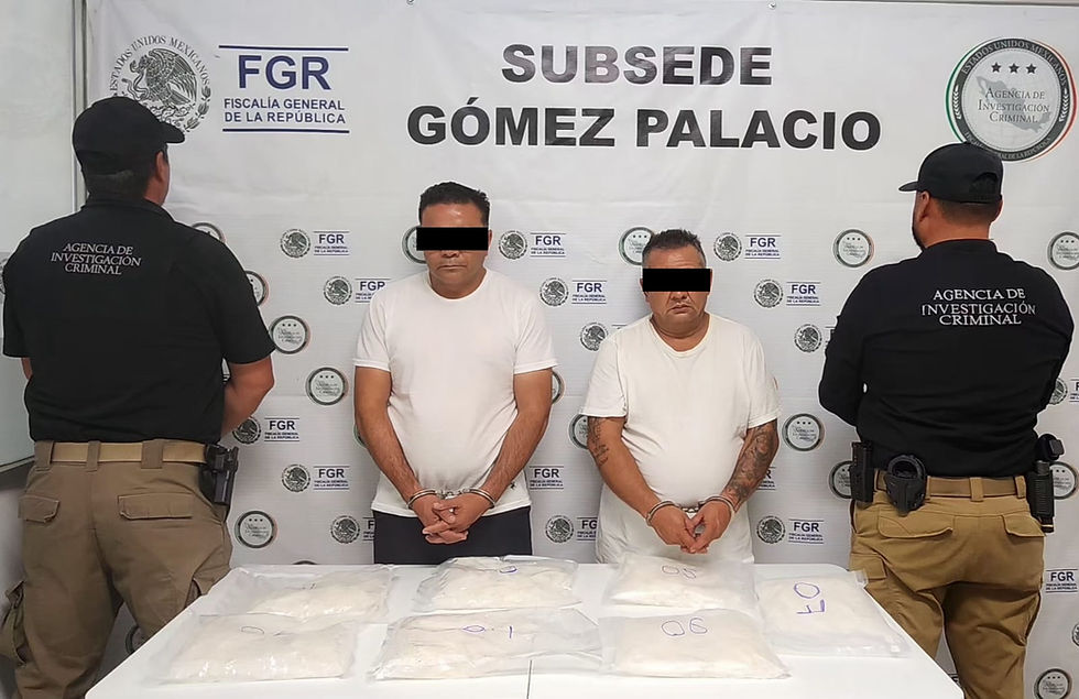 VINCULACIÓN A PROCESO DE DOS PERSONAS POR TRANSPORTE DE METANFETAMINA EN DURANGO