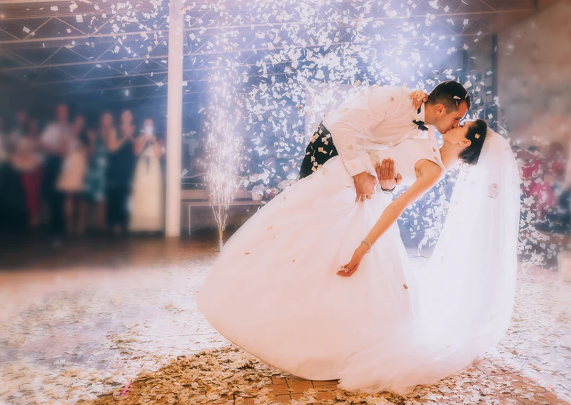 A couple performing their first dance