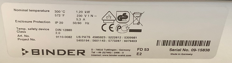 Thumbnail: Binder FD 53 Trockenschrank, Vol. 53 L,  bis 300°C
