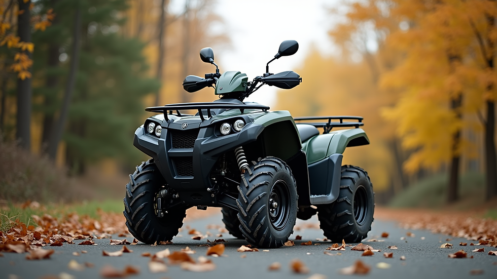 Eye-level view of a parked ATV 450 ready for rental