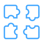 integrated puzzle pieces anim gif blue animated icon
