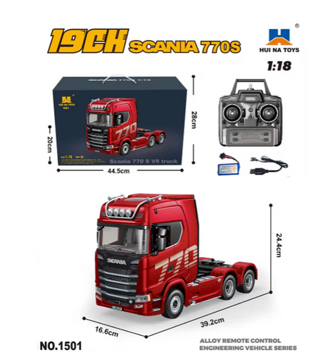 1501 - Scania 770S Freight Truck - 1/18 - Grey | Huina