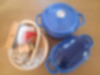 Ocean blue Double Crust sourdough kit including oval batard and round boule pots.