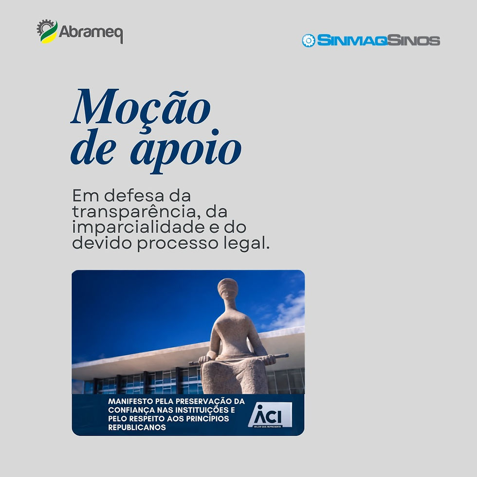 ABRAMEQ e SINMAQSINOS apoiam manifesto da ACI