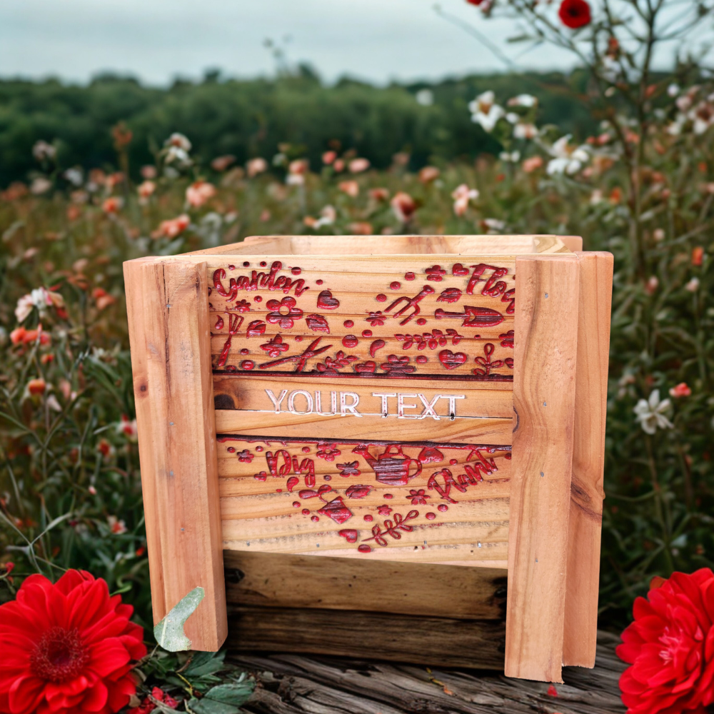 Custom Engrave Personalized Mini Planter Pot – Cedar Wood Plan